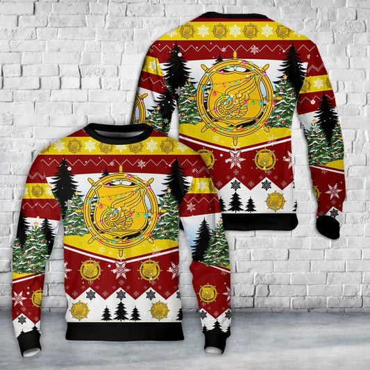 US Army Transportation Corps Branch Insignia Christmas Sweater, Christmas Ugly Sweater, Sweater Xmas, Ugly Sweater