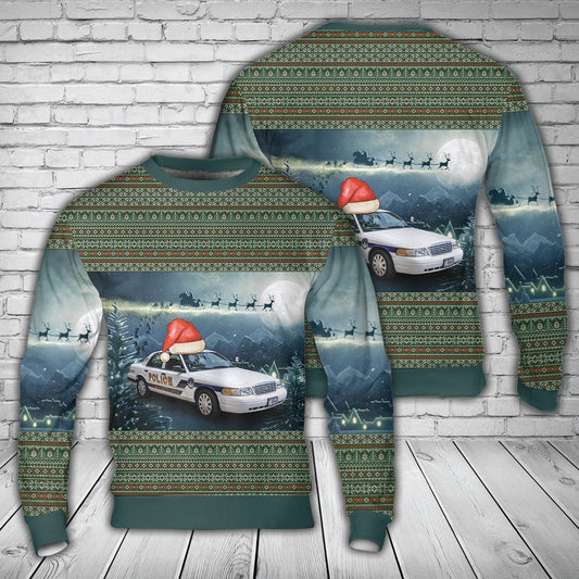 US Capital Police Cruiser Ford Crown Vic Christmas AOP Sweater, Christmas Ugly Sweater, Sweater Xmas, Ugly Sweater