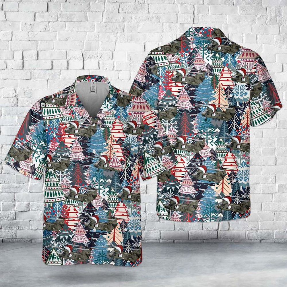 US Marine Corps CH-46F Sea Knight The PHROG Christmas Pocket Hawaiian Shirt, Xmas Hawaiian Shirts, Christmas Aloha Shirts