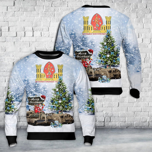 US Marine Corps M1150 Assault Breacher Vehicle and M88A2 Hercules Of 2nd Combat Engineer Battalion Christmas Sweater, Christmas Ugly Sweater