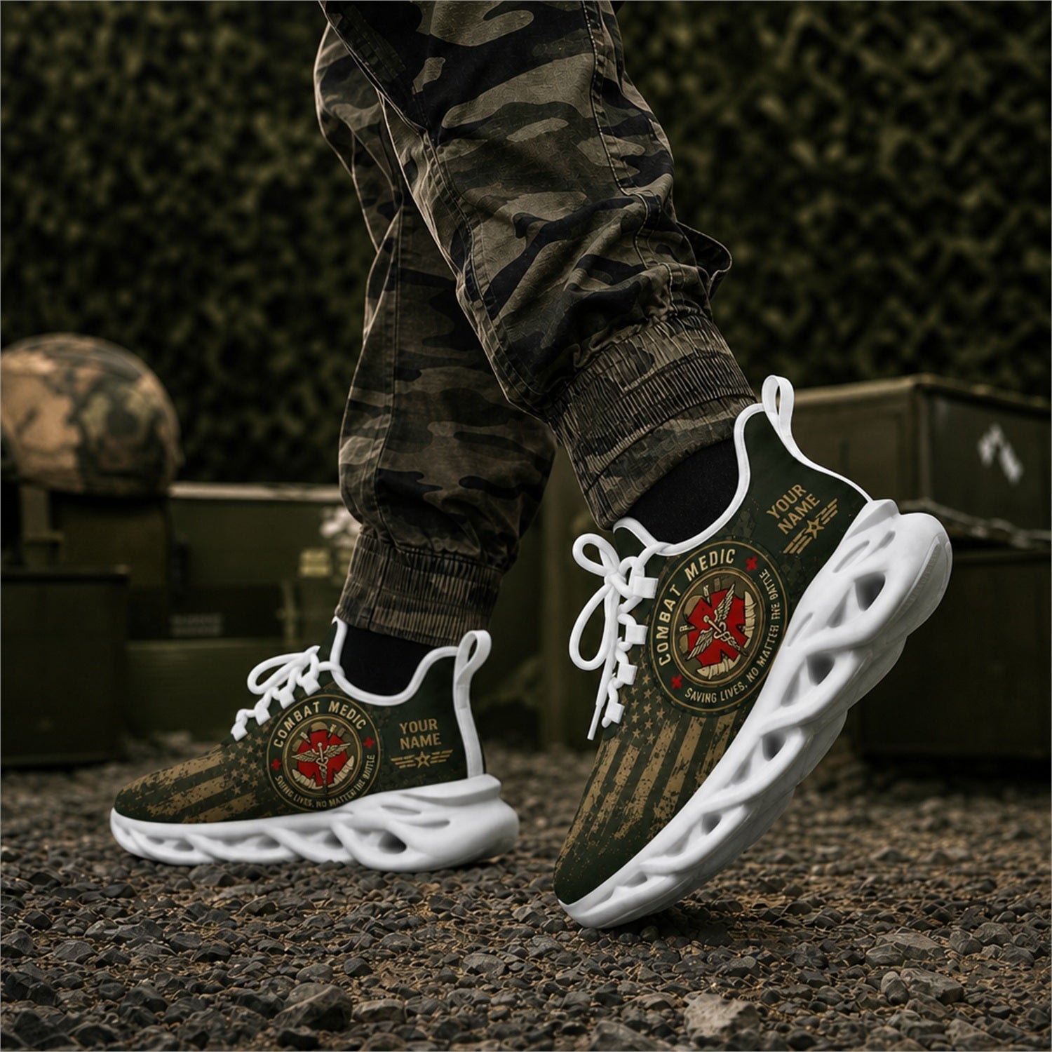 Custom Name US Marine Veteran Max Soul Shoes, Veteran Sneaker