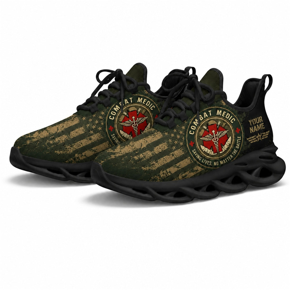 Custom Name US Marine Veteran Max Soul Shoes, Veteran Sneaker