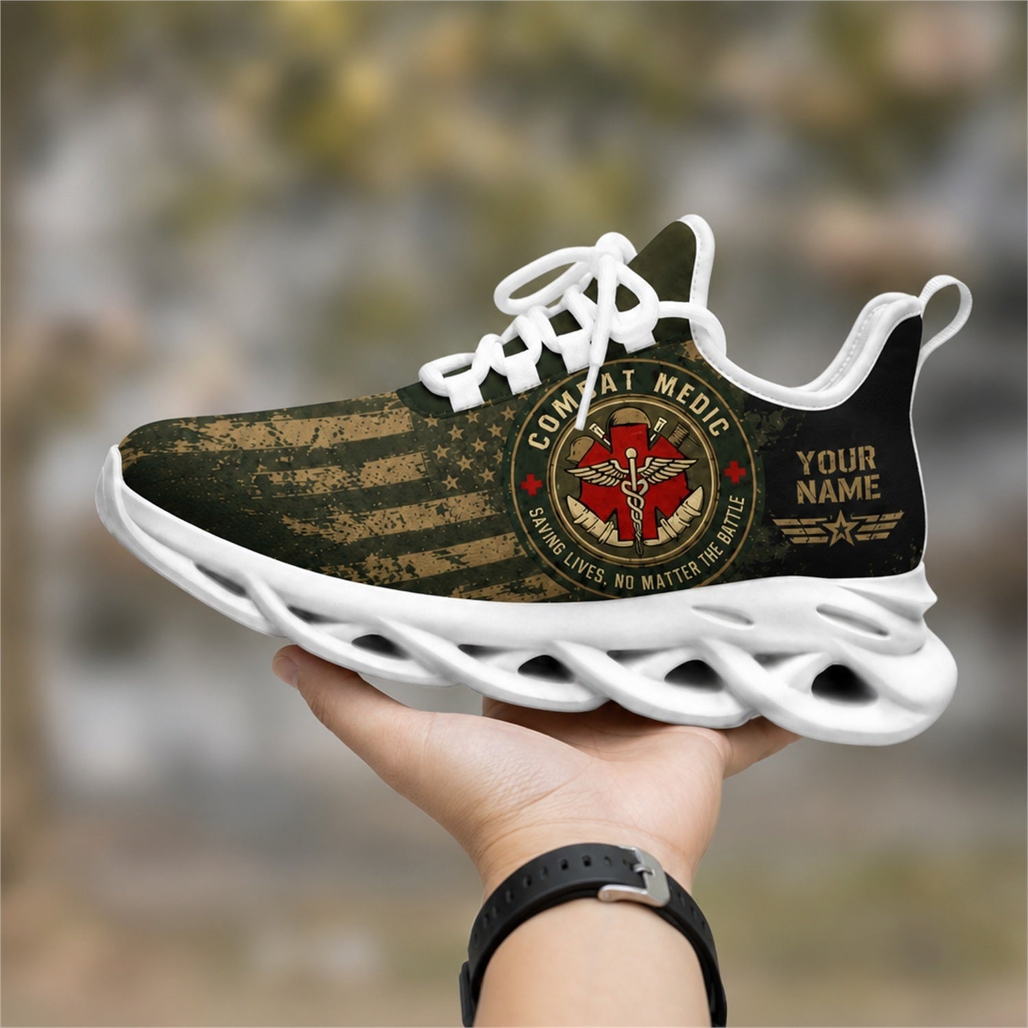 Custom Name US Marine Veteran Max Soul Shoes, Veteran Sneaker