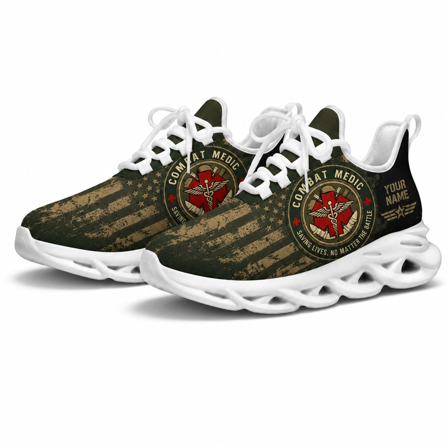 Custom Name US Marine Veteran Max Soul Shoes, Veteran Sneaker