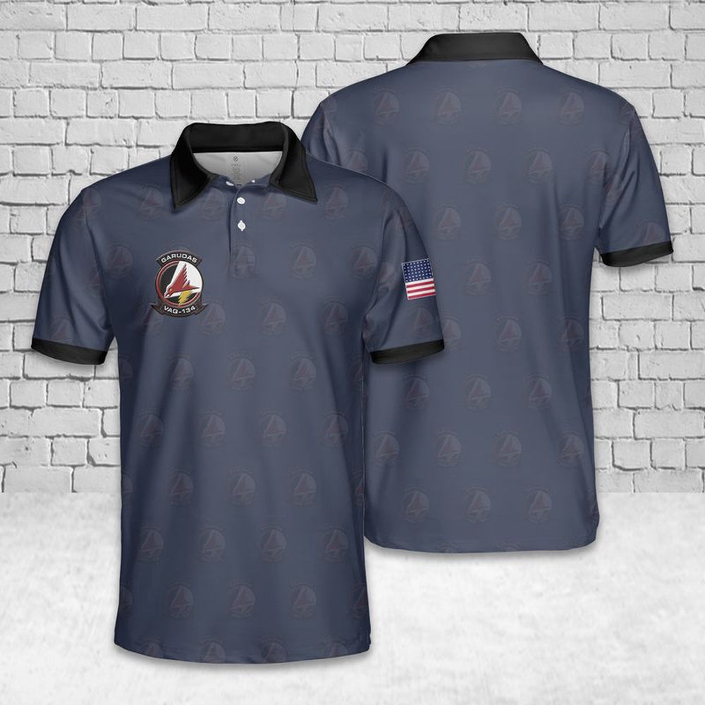 US Navy Electronic Attack Squadron 134 (VAQ-134) Polo Shirt, Veteran Polo Shirt