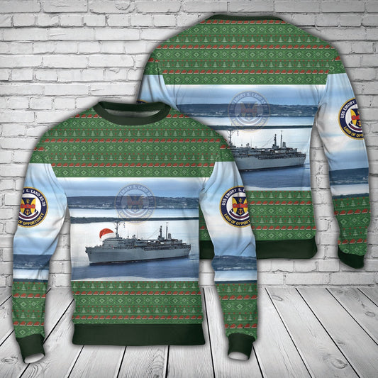 US Navy USS Emory S. Land (AS-39) Christmas Sweater, Christmas Ugly Sweater, Sweater Xmas, Ugly Sweater