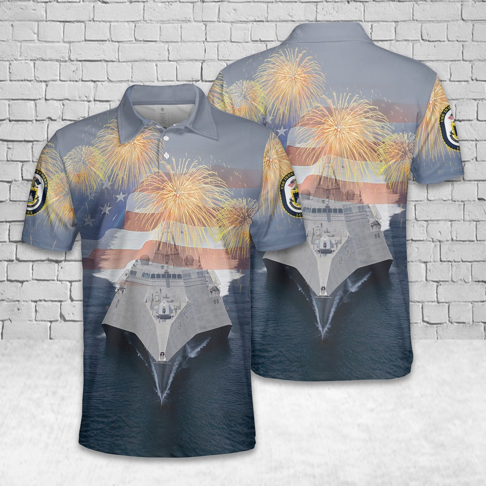 US Navy USS Independence (LCS-2), 4th Of July Polo Shirt, Veteran Polo Shirt