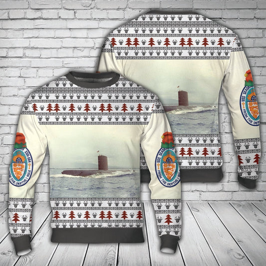 US Navy USS Seadragon SSN- 584 Christmas AOP Sweater, Christmas Ugly Sweater, Sweater Xmas, Ugly Sweater