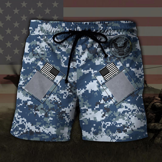 US Navy US MilitaryAmerican Camo Hawaiian Short, Short Military, Short Beach, Us Military Shorts