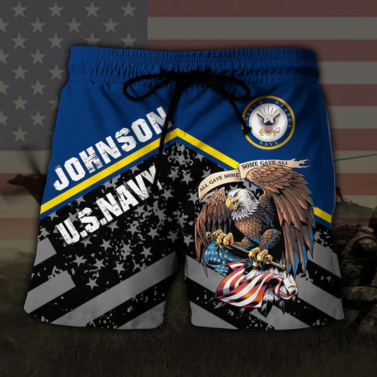 US Navy US MilitaryEagle American Flag Hawaiian Short, Short Military, Short Beach, Us Military Shorts