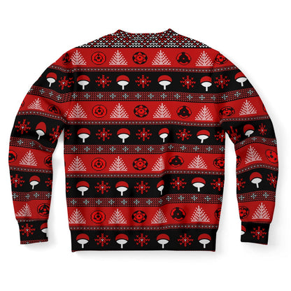 Uchiha Clan Pattern Ugly Christmas Sweater, Christmas Ugly Sweater, Sweater Xmas, Ugly Sweater