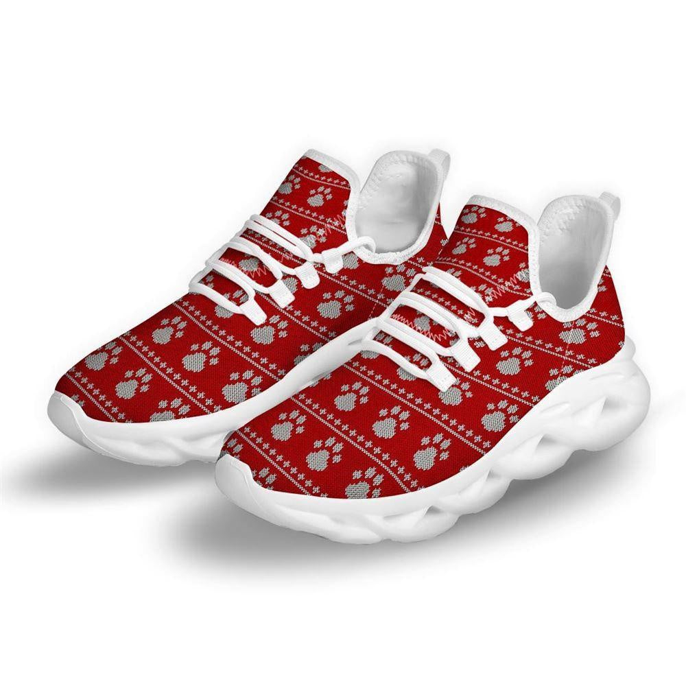 Ugly Christmas Paw White Max Soul Shoes, Christmas Sneakers, Christmas Shoes, Christmas Clunky Sneaker