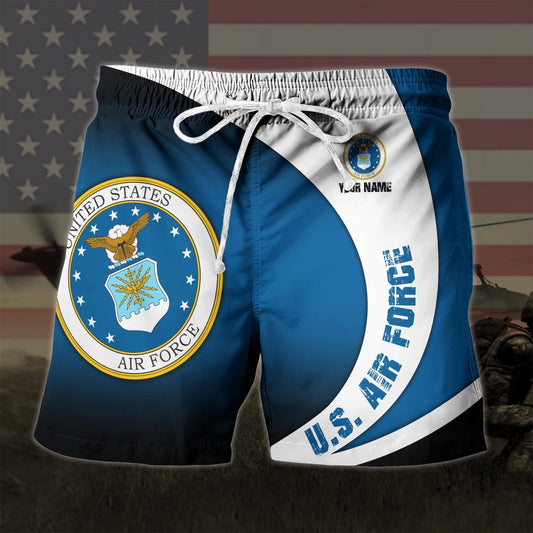 Us Air Force Military Custom Name Hawaiian Short, US Military Aloha, Short Military, Short Beach, Us Military Shorts