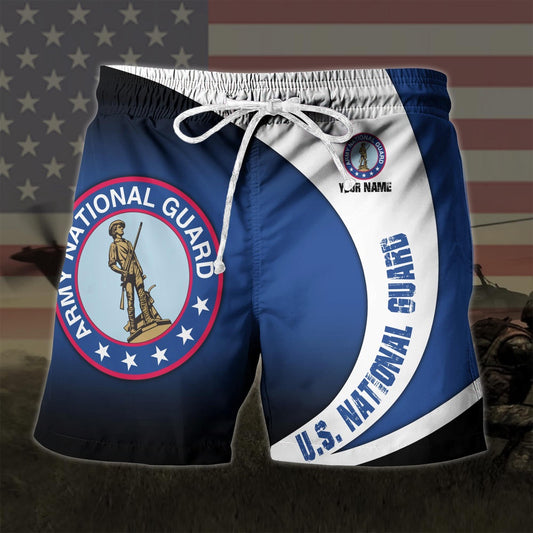 Us National Guard Military Custom Name Hawaiian Short, US Military Aloha, Short Military, Short Beach, Us Military Shorts