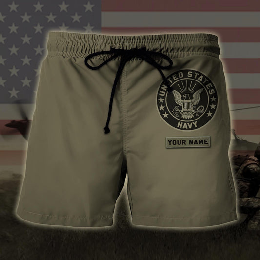 Us Navy Military Hawaiian Short, Custom Name Hawaiian, Short Military, Short Beach, Us Military Shorts