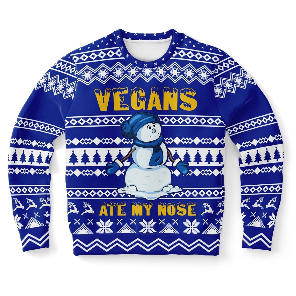 Vegans ate my Nose Snowman Ugly Christmas Sweater, Christmas Ugly Sweater, Sweater Xmas, Ugly Sweater