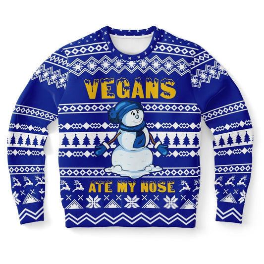 Vegans ate my Nose Snowman Ugly Christmas Sweater, Christmas Ugly Sweater, Sweater Xmas, Ugly Sweater