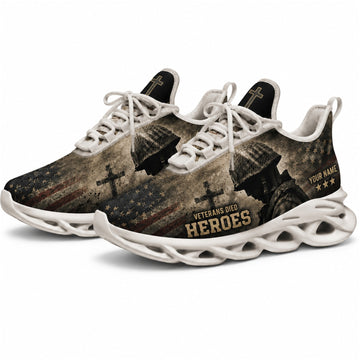 Custom Name Veteran Heroes Memorial Max Soul Shoes, Veteran Sneaker