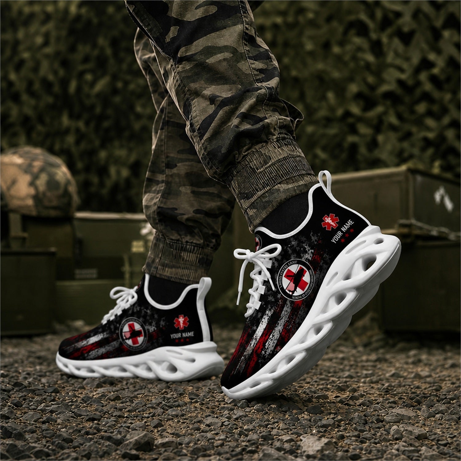 Custom Name Veteran Medical Corps Max Soul Shoes, Veteran Sneaker