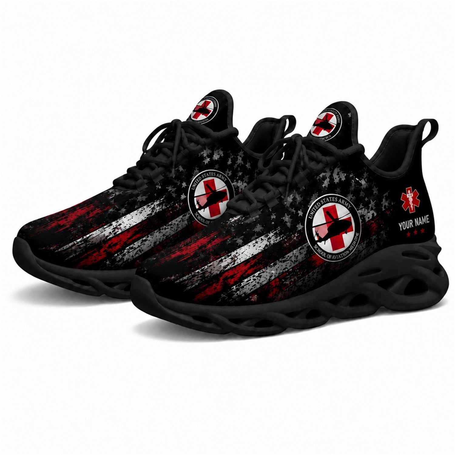 Custom Name Veteran Medical Corps Max Soul Shoes, Veteran Sneaker