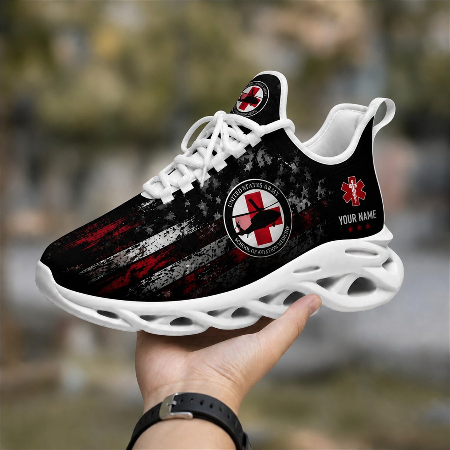 Custom Name Veteran Medical Corps Max Soul Shoes, Veteran Sneaker
