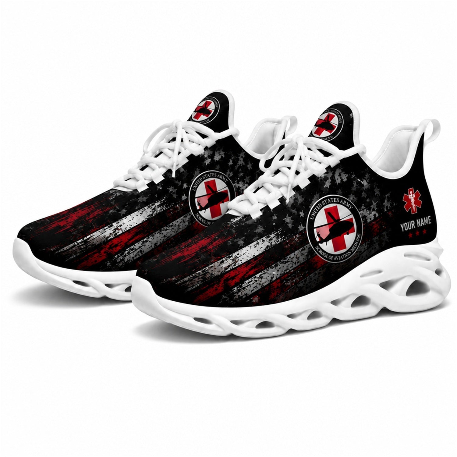 Custom Name Veteran Medical Corps Max Soul Shoes, Veteran Sneaker