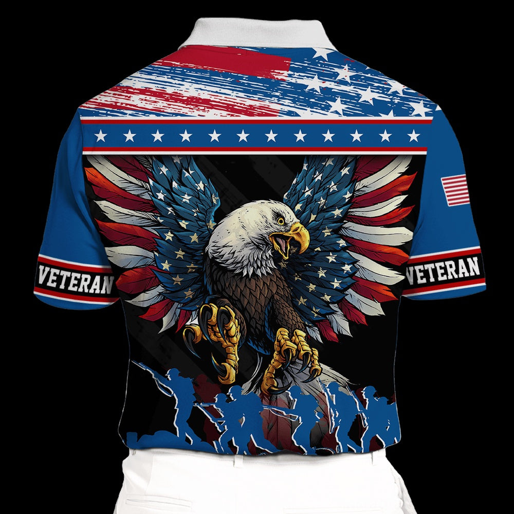 Veteran Polo Shirt, Eagle Soldier Honor The Fallen Polo Shirt
