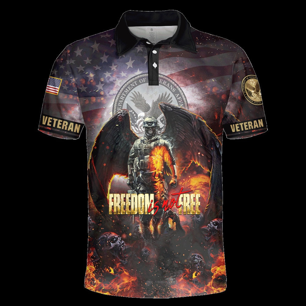 Veteran Polo Shirt, Freedom Is Not Free Unisex Polo Shirt