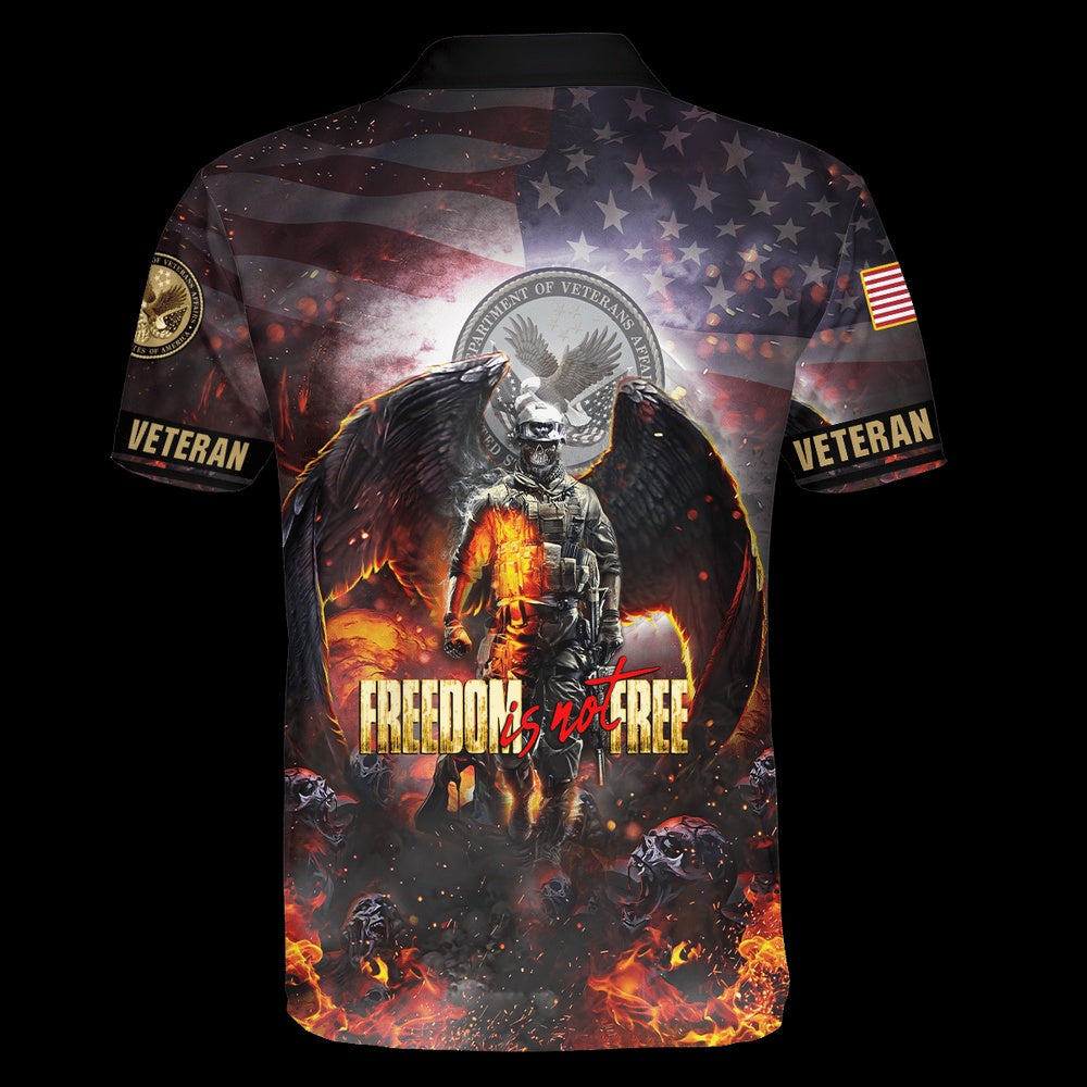 Veteran Polo Shirt, Freedom Is Not Free Unisex Polo Shirt