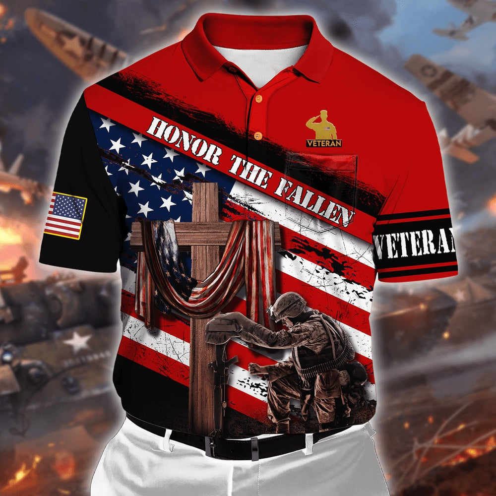Veteran Polo Shirt, Honor The Fallen Memorial Day Unisex Polo Shirt