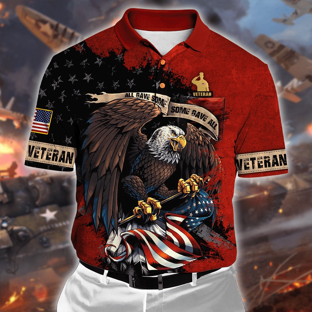 Veteran Polo Shirt, Memorial Day All Gave Some Some Gave All Unisex Polo Shirt