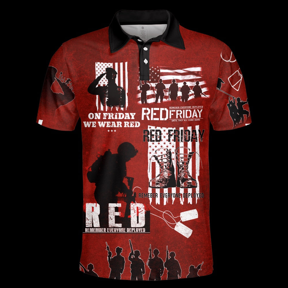 Veteran Polo Shirt, On Friday We Wear Red Unisex Polo Shirt