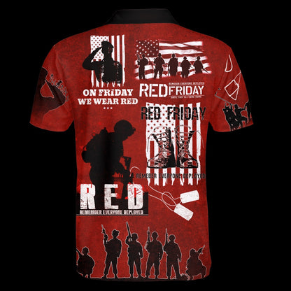 Veteran Polo Shirt, On Friday We Wear Red Unisex Polo Shirt