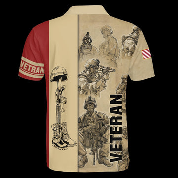 Veteran Polo Shirt, Premium US Veteran Hawaiian Shirt Polo Shirt