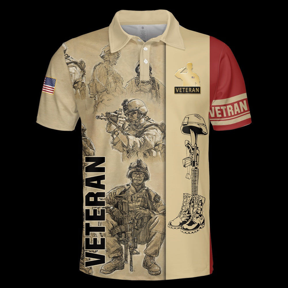 Veteran Polo Shirt, Premium US Veteran Polo Shirt