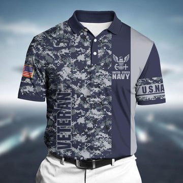 Veteran Polo Shirt, Premium Unique Us Navy Veteran Polo All Over Printed Shirt Polo Shirt
