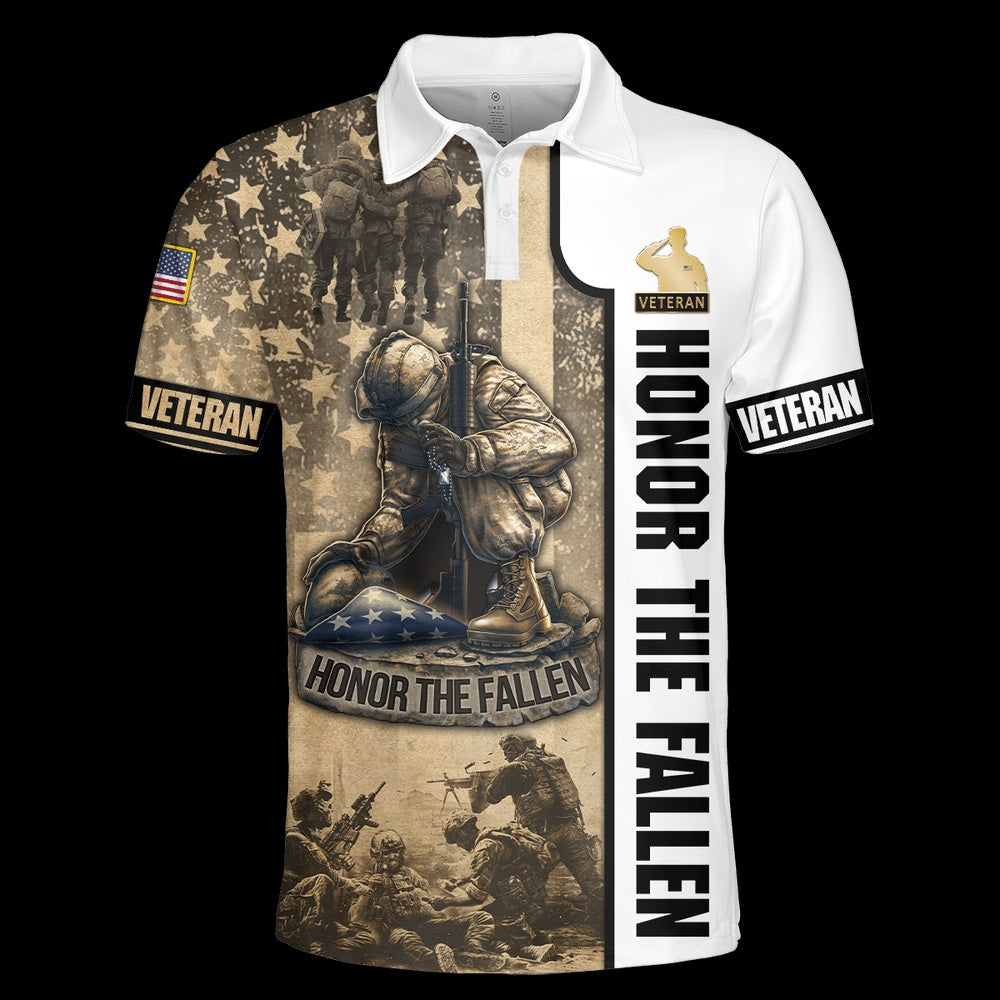 Veteran Polo Shirt, US Honor The Fallen Unisex Polo Shirt