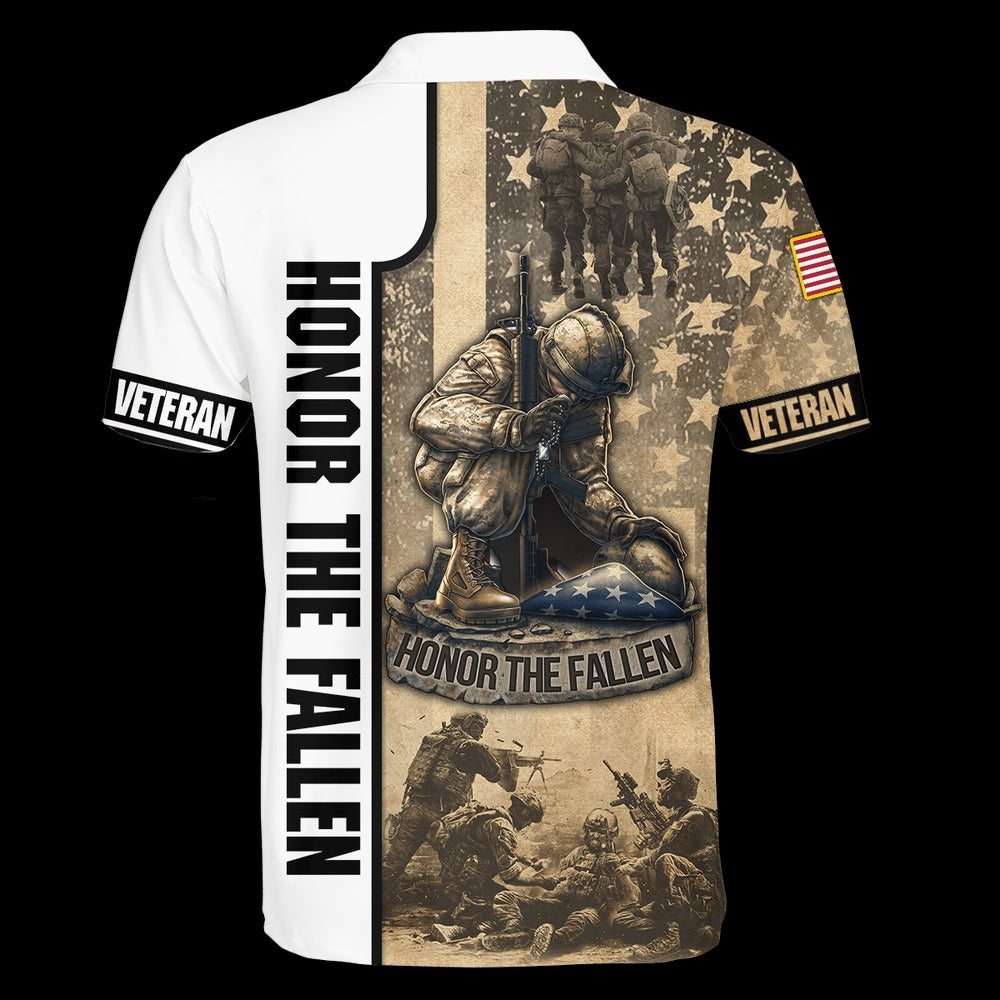 Veteran Polo Shirt, US Honor The Fallen Unisex Polo Shirt