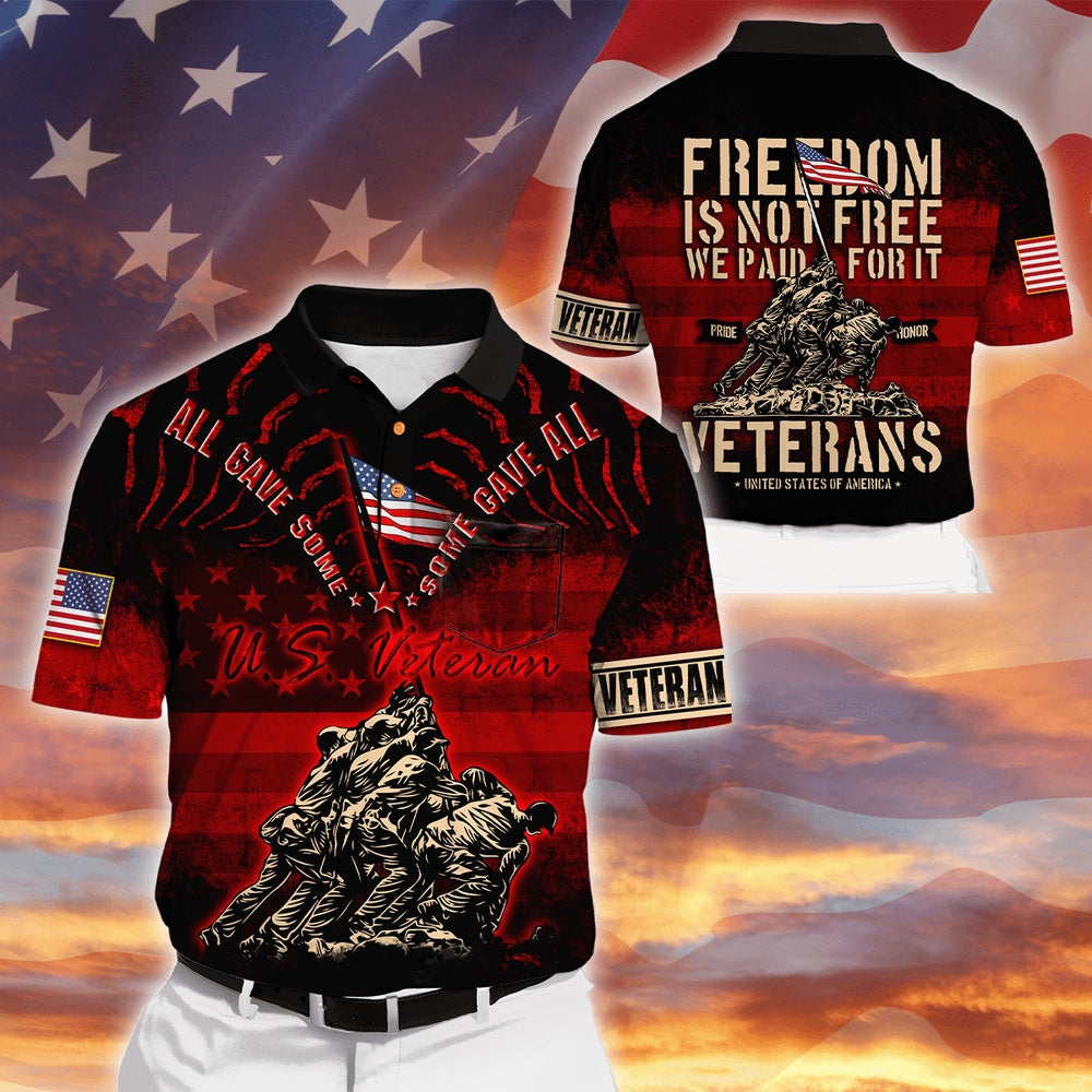 Veteran Polo Shirt, US Veteran All Gave Some Some Gave All Polo Shirt