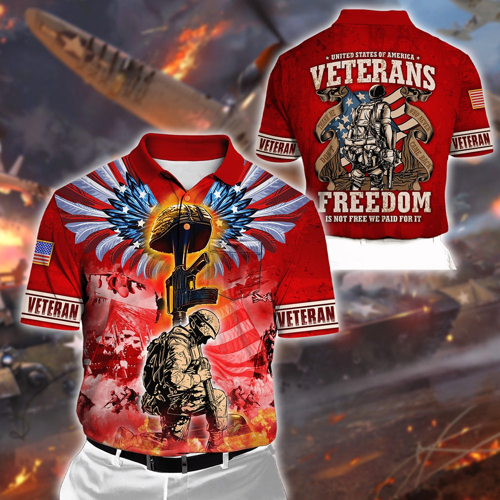 Veteran Polo Shirt, US Veteran Freedom Is Not Free Polo Shirt