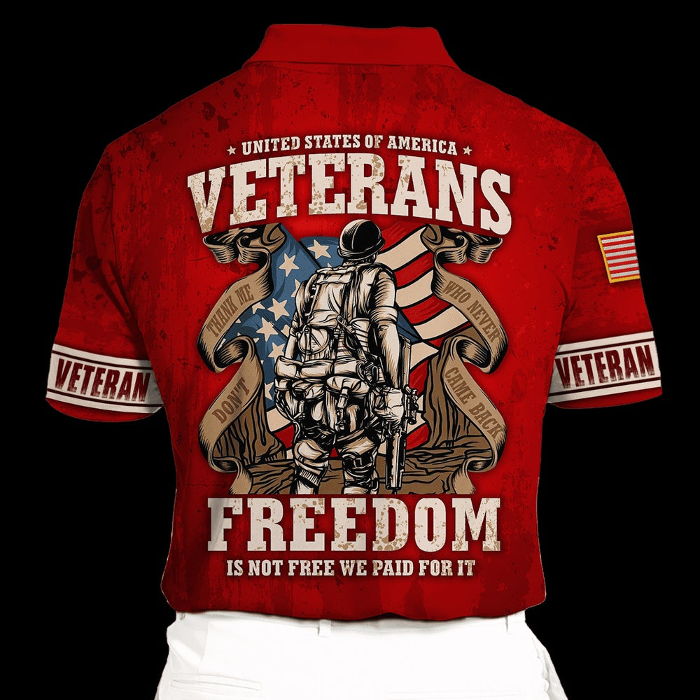 Veteran Polo Shirt, US Veteran Freedom Is Not Free Polo Shirt
