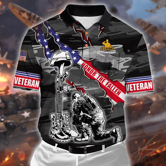 Veteran Polo Shirt, US Veteran Honor The Fallen Memorial Day Polo Shirt