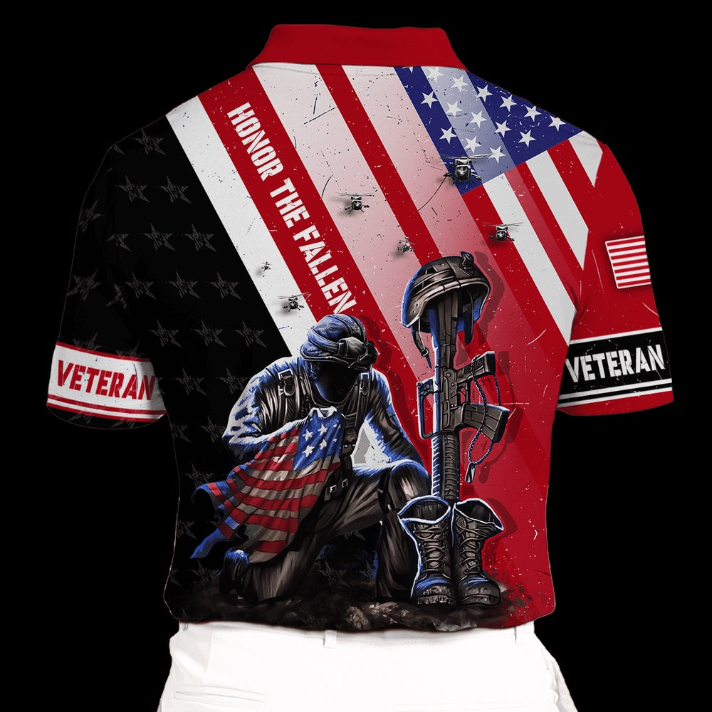 Veteran Polo Shirt, US Veteran Honor The Fallen Polo Shirt