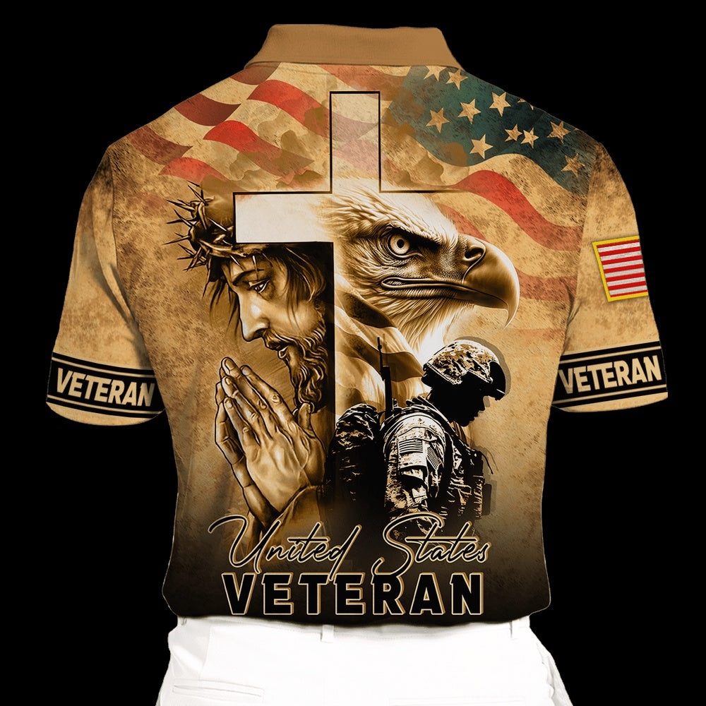 Veteran Polo Shirt, US Veteran One Nation Under God Polo Shirt