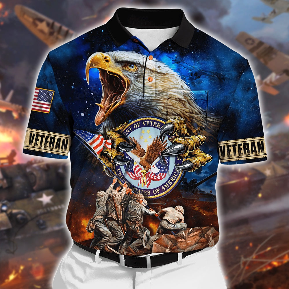 Veteran Polo Shirt, US Veteran Premium Honoring All Who Served Polo Shirt