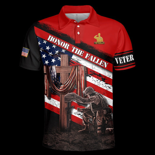 Veteran Polo Shirt, Veteran Honor The Fallen Unisex Polo Shirt