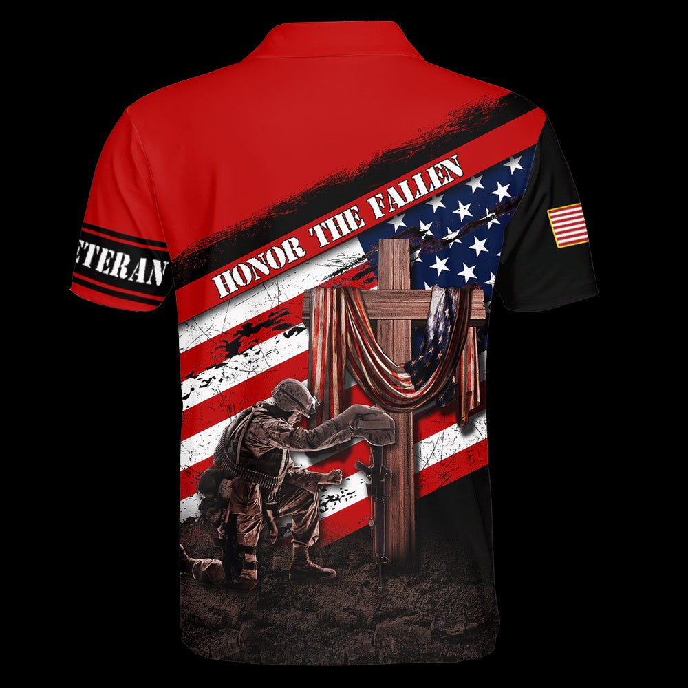 Veteran Polo Shirt, Veteran Honor The Fallen Unisex Polo Shirt