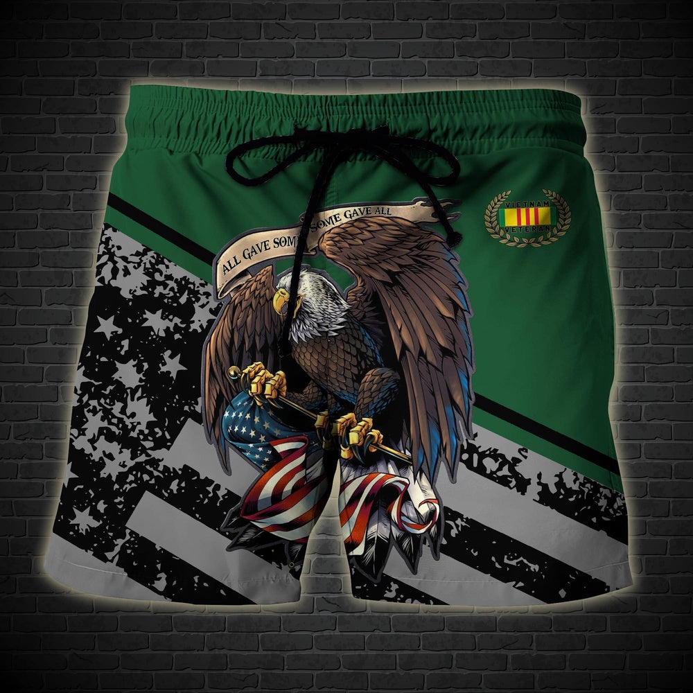 Vietnam Veteran Military Hawaiian Short, Men Shorts Veteran, Short Military, Short Beach, Us Military Shorts