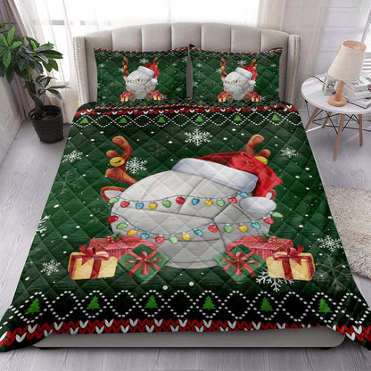 Volleyballmas Hat Snowflake Reindeer Horn Ugly Bedding Set, Christmas Beddings, Xmas Bedding Sets