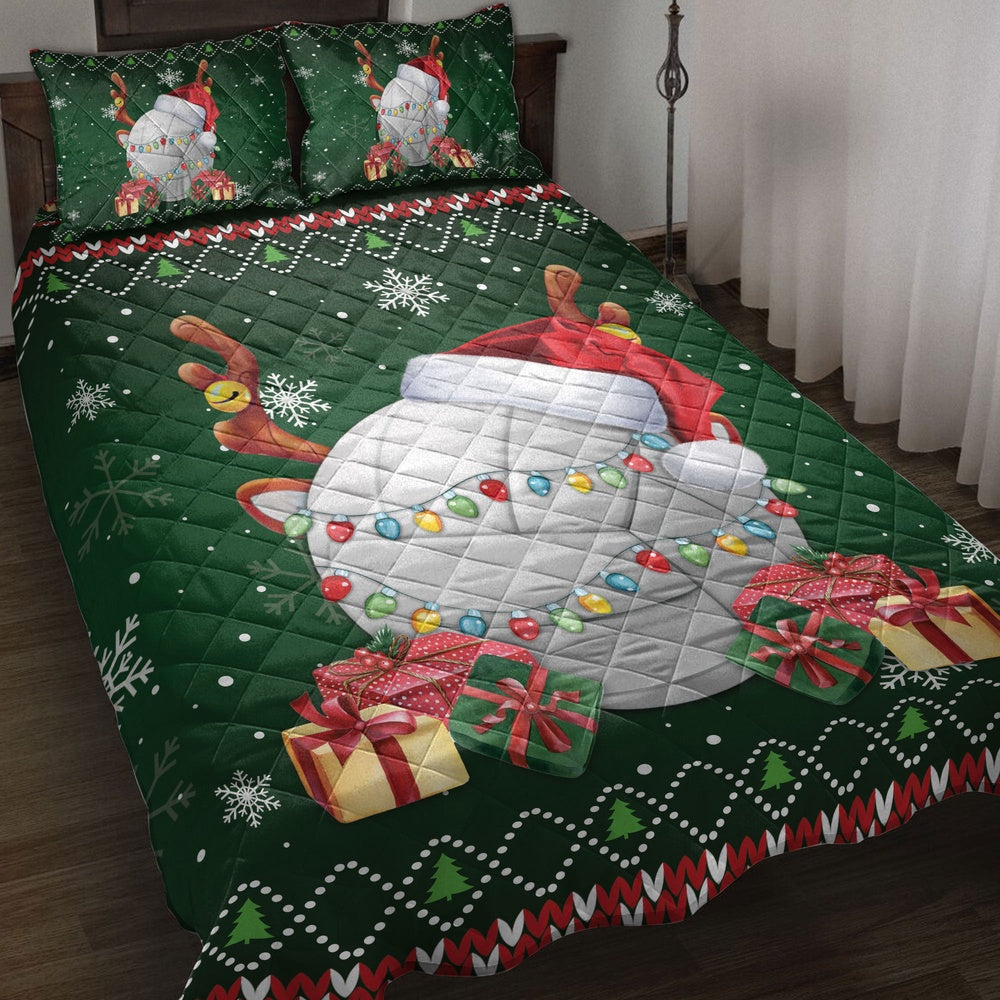 Volleyballmas Hat Snowflake Reindeer Horn Ugly Bedding Set, Christmas Beddings, Xmas Bedding Sets